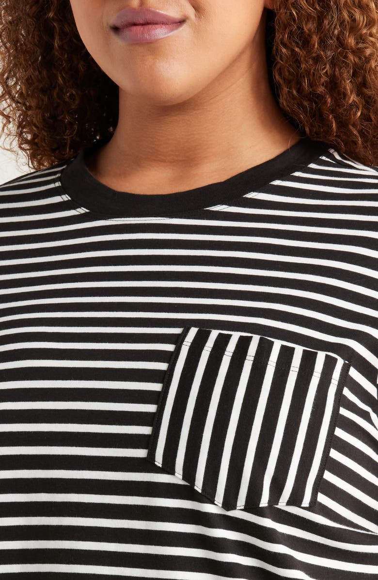 Universal Standard Breton Stripe T-Shirt, Alternate, color, Black/ White Stripe
