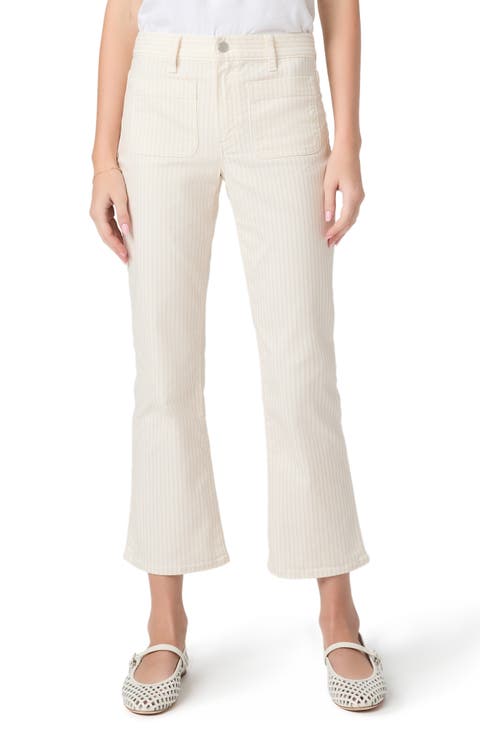 Mason Crop Bootcut Jeans (Tonal Stripes)