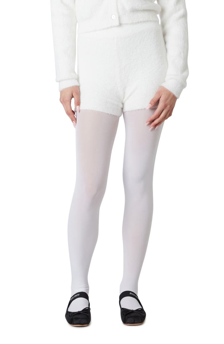 Nia Ziba Fuzzy Knit Shorts, Main, color, White