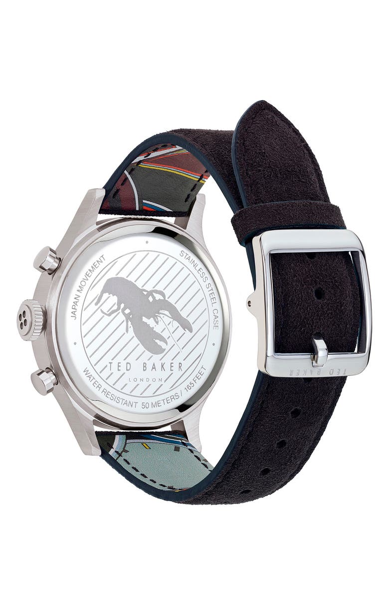 Ted Baker Men's Lngisla Multi-function Leather Strap Watch, 42mm, Alternate, color, 