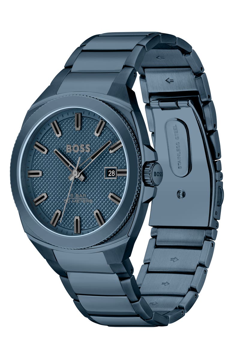 BOSS Walker Bracelet Watch, 41mm, Alternate, color, Blue Dial