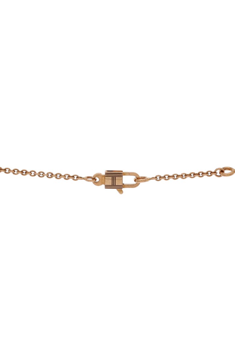 Pre-Owned Hermes Amulettes Cadenas Pendant Necklace 18K Rose Gold with Diamonds, Alternate, color, Rose Gold