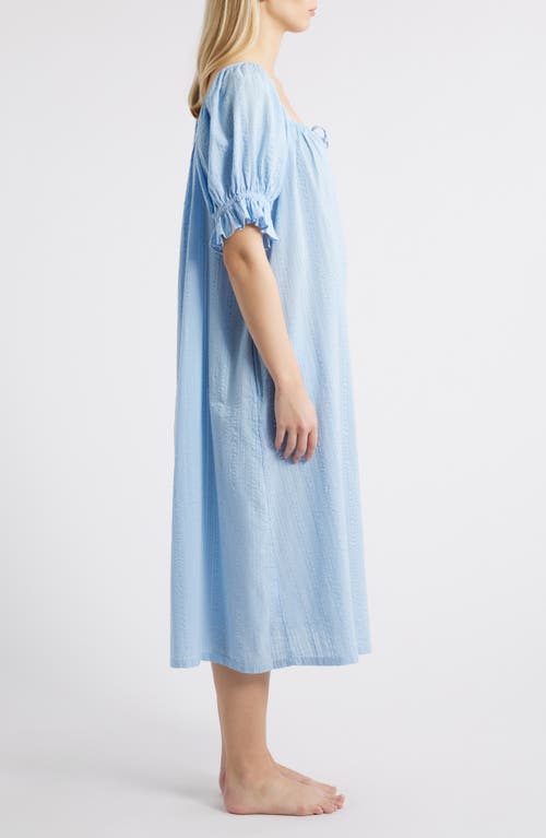 Shop Nordstrom Seersucker Nightgown In Blue Windsurfer