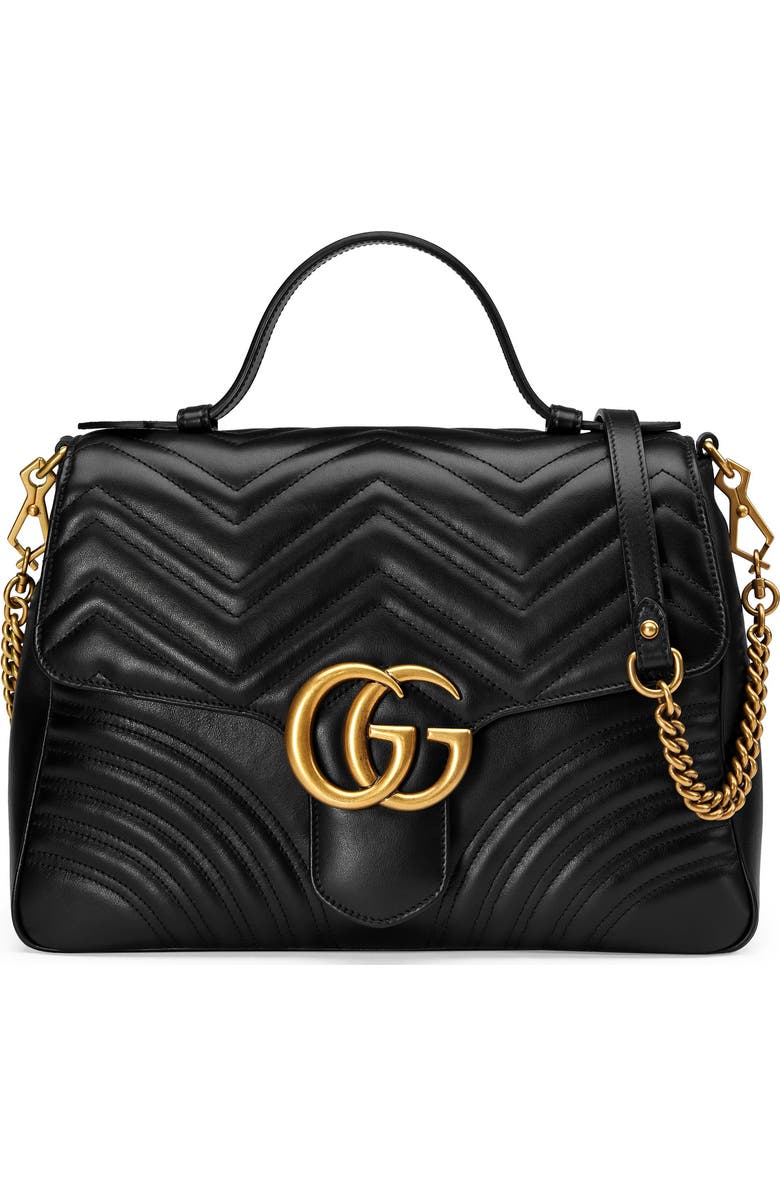 Gucci Medium GG Marmont 2.0 Matelassé Leather Top Handle Bag, Main, color,
