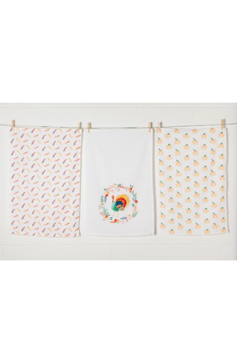 Harvest Turkey Set of 3 Dish Towels