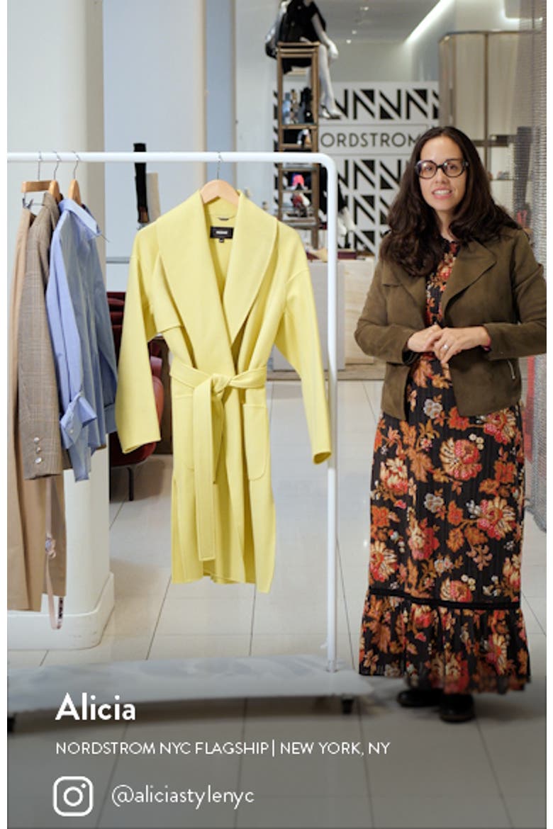 Thalia Double Face Tie Waist Wool Coat video