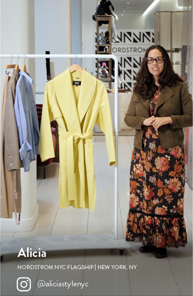 Thalia Double Face Tie Waist Wool Coat, sales video thumbnail