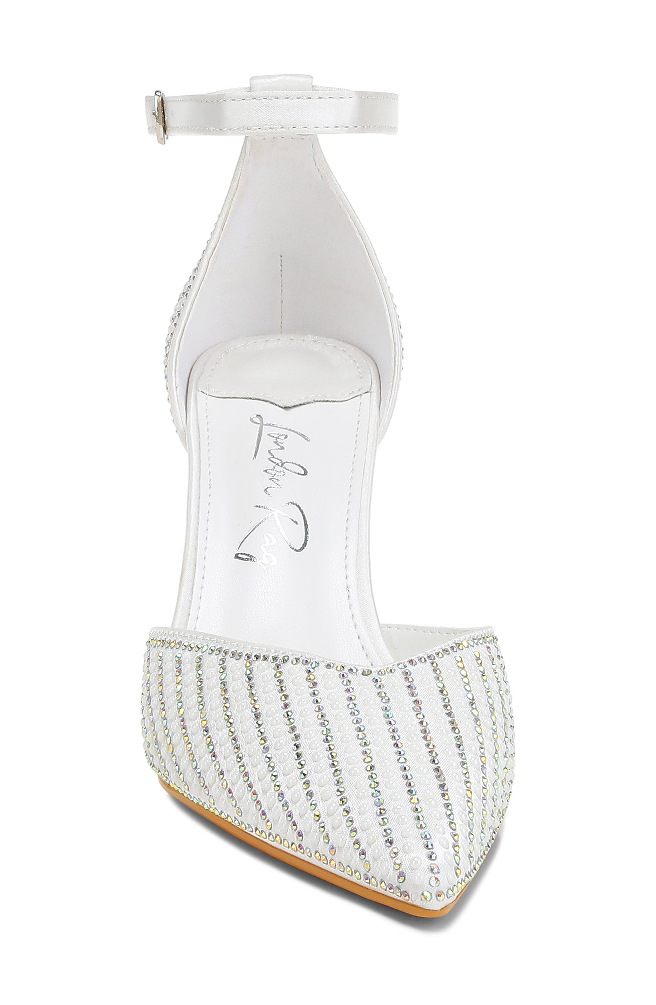 Wanda Ankle Strap Pump, Alternate, color, WHITE