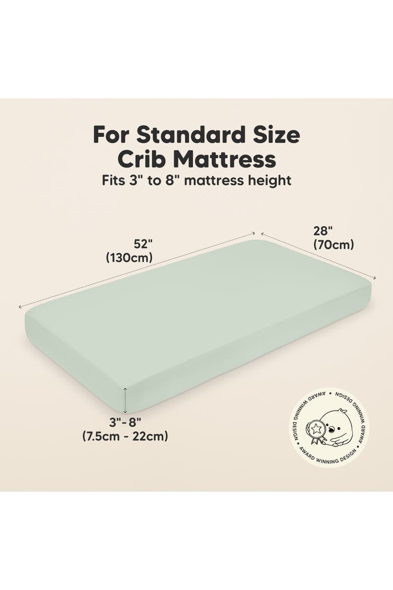 Soothe Fitted Crib Sheet, Alternate, color, Sage