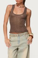 EDIKTED Eleora Sequin Knit Tan