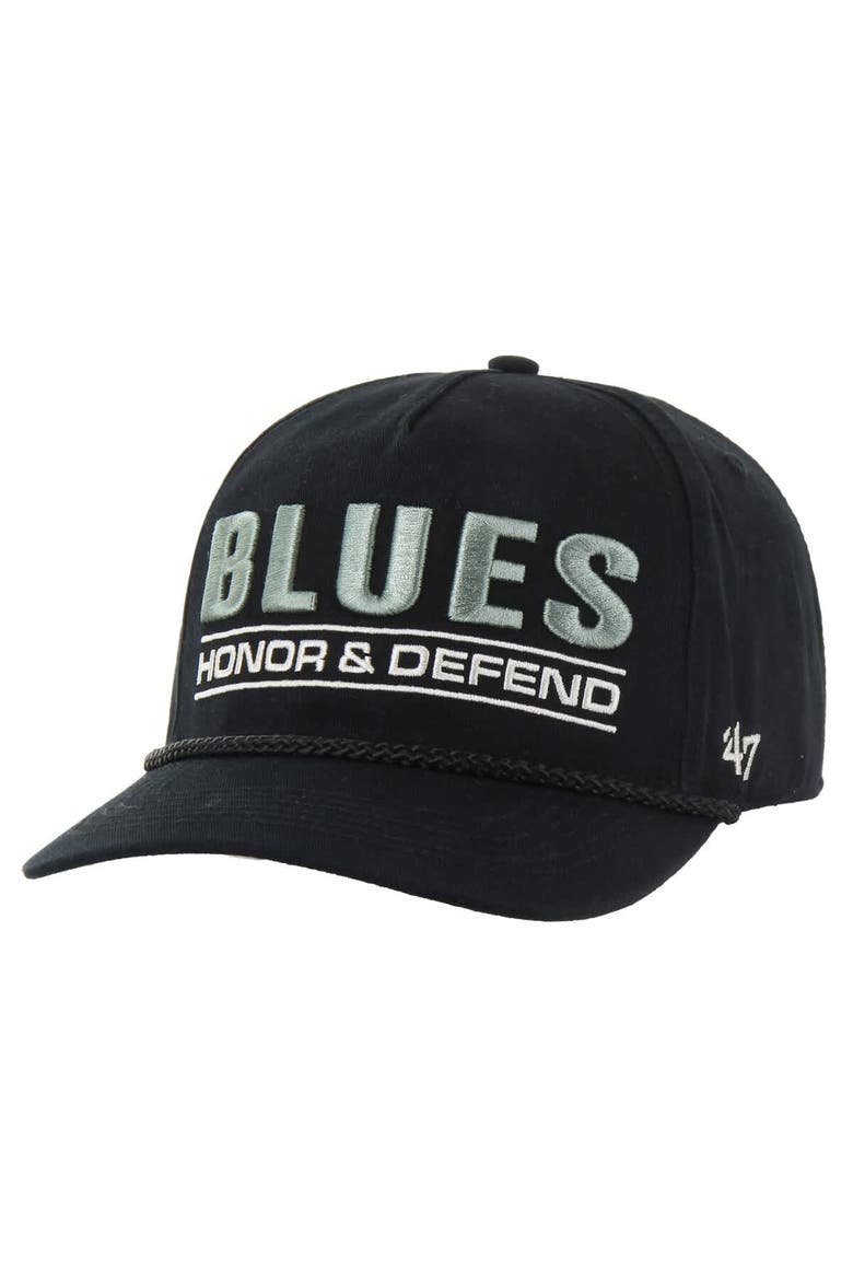 Men's '47 Black St. Louis Blues OHT Military Appreciation Homeland Honor and Defend Hitch Adjustable Hat, Alternate, color, Black