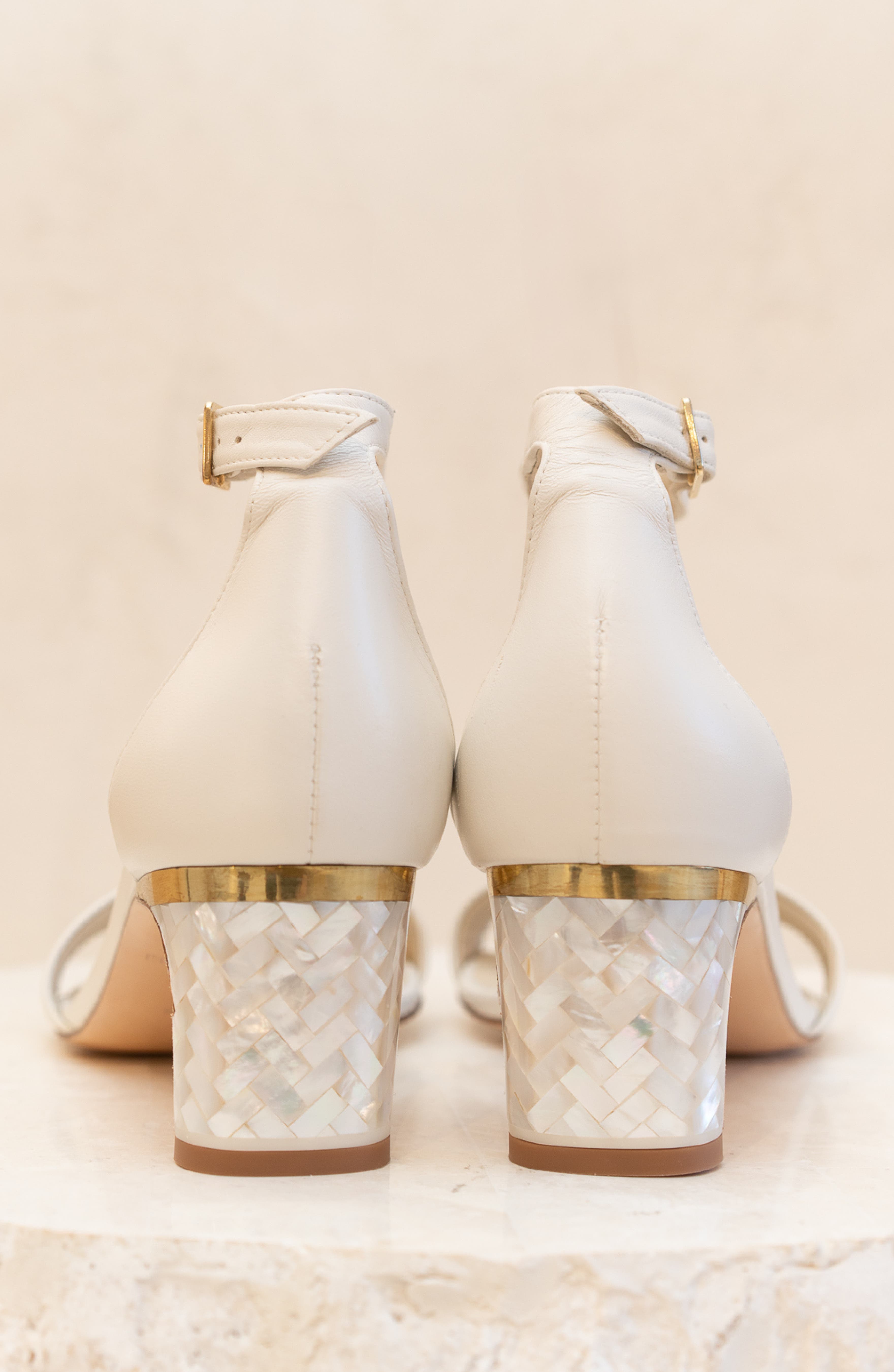 Chloe Ankle Strap Pearl Heel Sandal, Alternate, color, Ivory