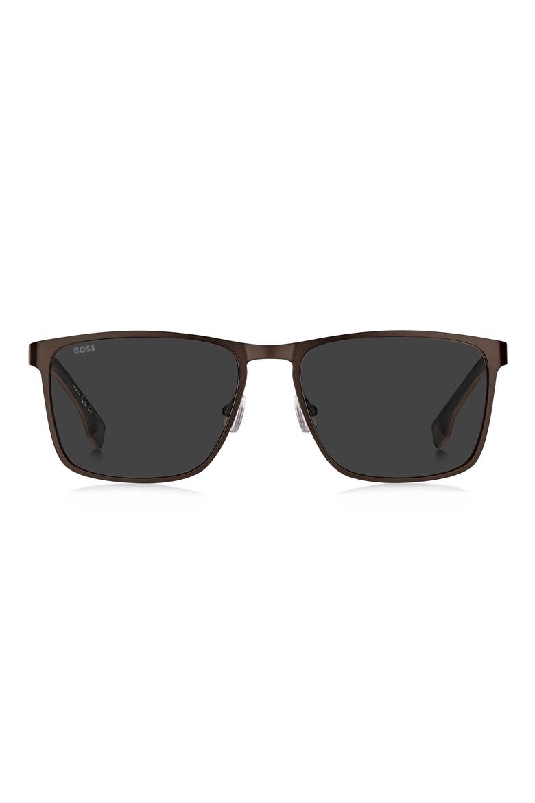 1826/S 56mm Square Sunglasses, Main, color, MATTE BROWN RUTHENIUM