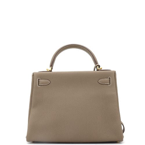 Pre-owned Hermes Hermes Kelly Handbag Grey Togo With Gold Hardware 28 In Brown