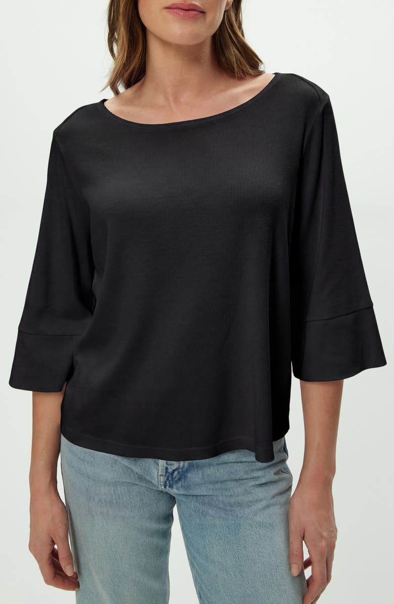 Michael Stars Rosalynn Boat Neck Knit Top, Main, color, Black