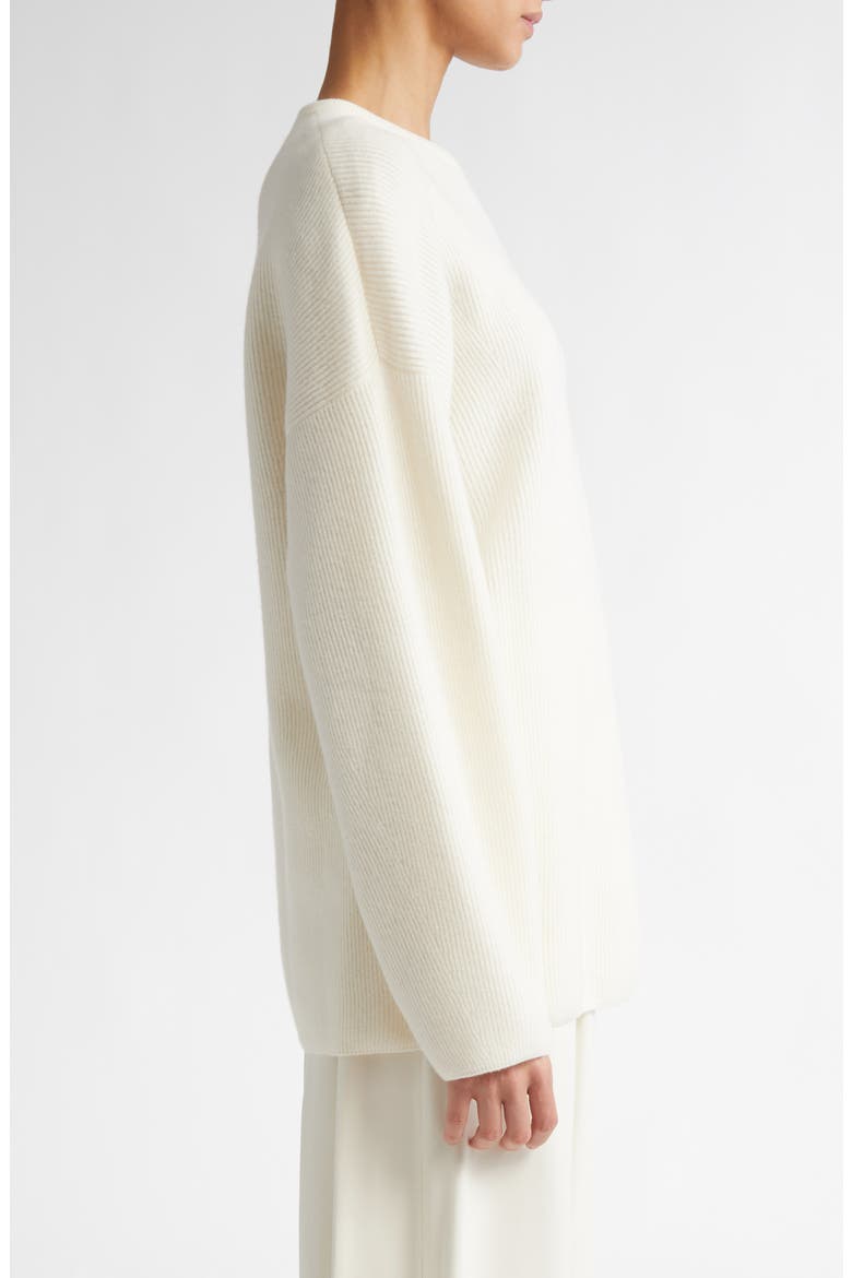 Kate Rib Oversize Wool & Cashmere Sweater, Alternate, color, CREAM