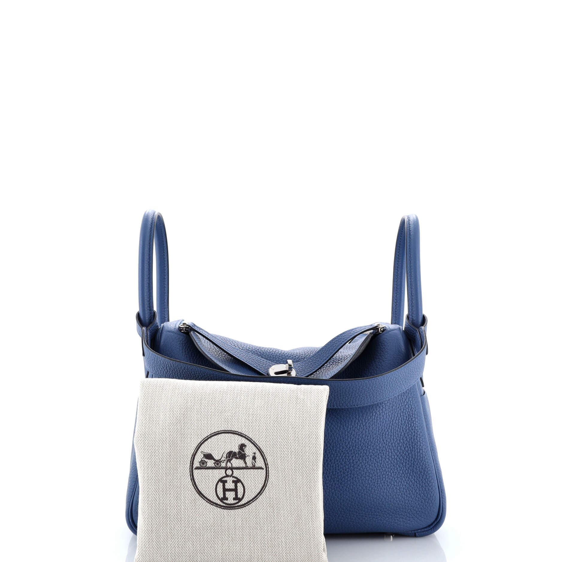 Pre-Owned Hermes Lindy Bag Verso Clemence 30, Alternate, color, Verso-Bleu Agate/Gris Mouette