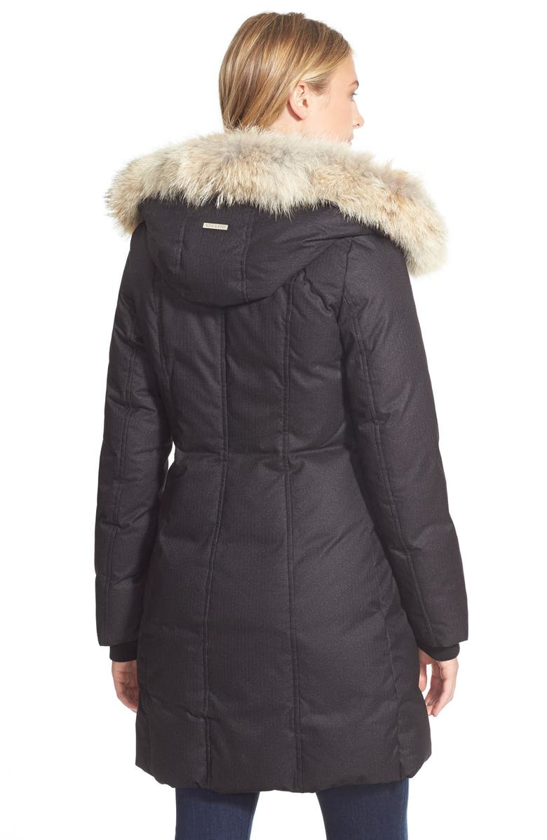 Soia & Kyo 'Chrissy' Print Down Parka with Genuine Leather & Coyote Fur Trim, Alternate, color,