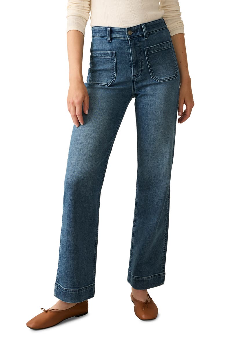 Ankle Length High Waist Stretch Terry Pants, Main, color, RIVERTON