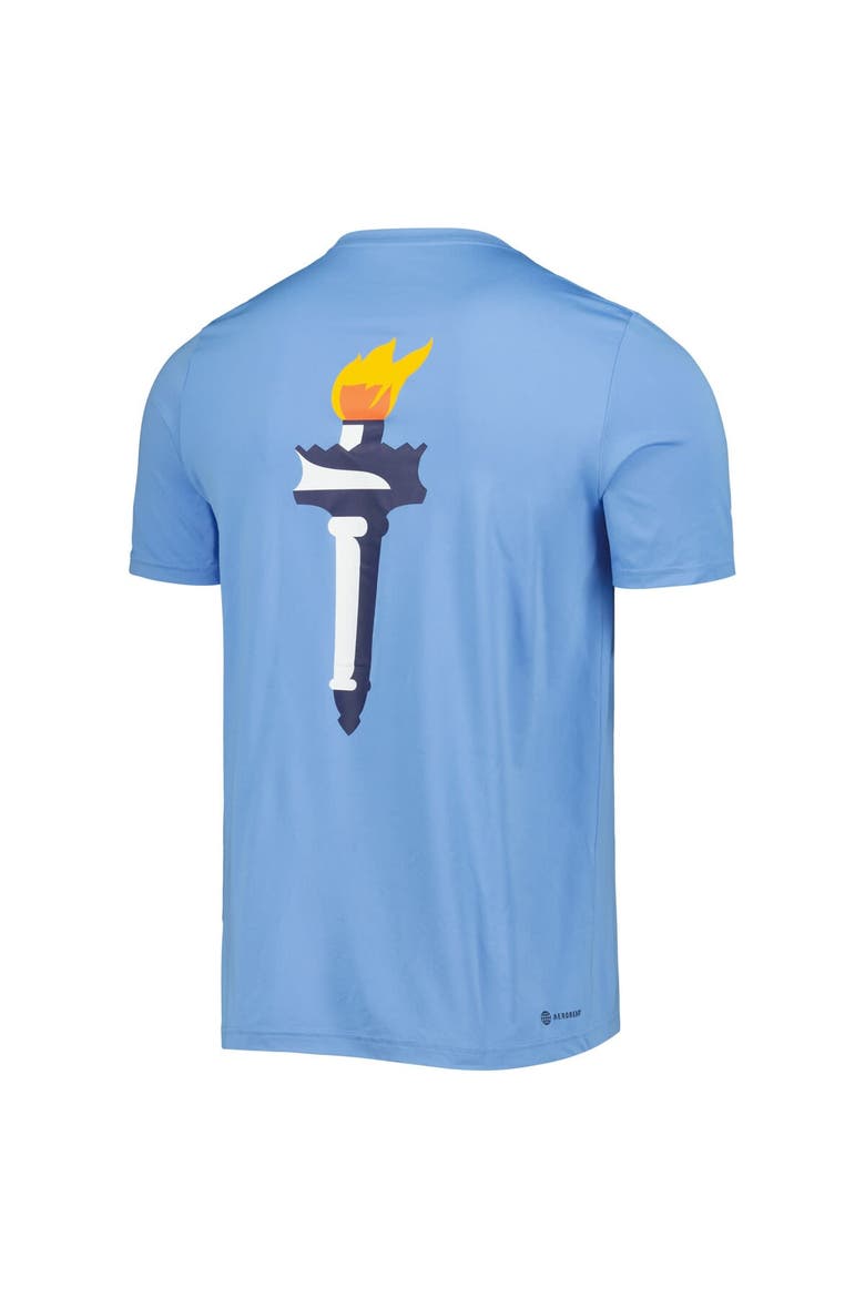 Men's adidas Light Blue New York City FC Team Jersey Hook AEROREADY T-Shirt, Alternate, color, Light Blue