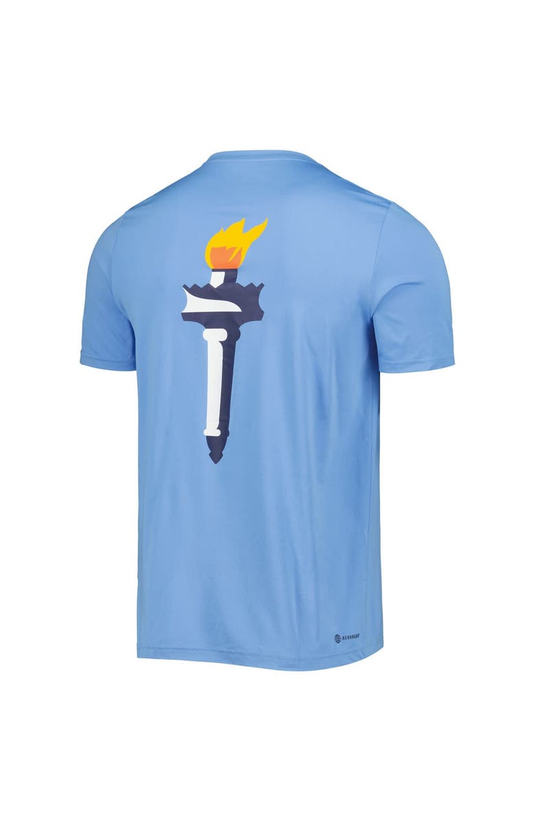 adidas Men's adidas Light Blue New York City FC Team Jersey Hook AEROREADY T-Shirt, Alternate, color, 