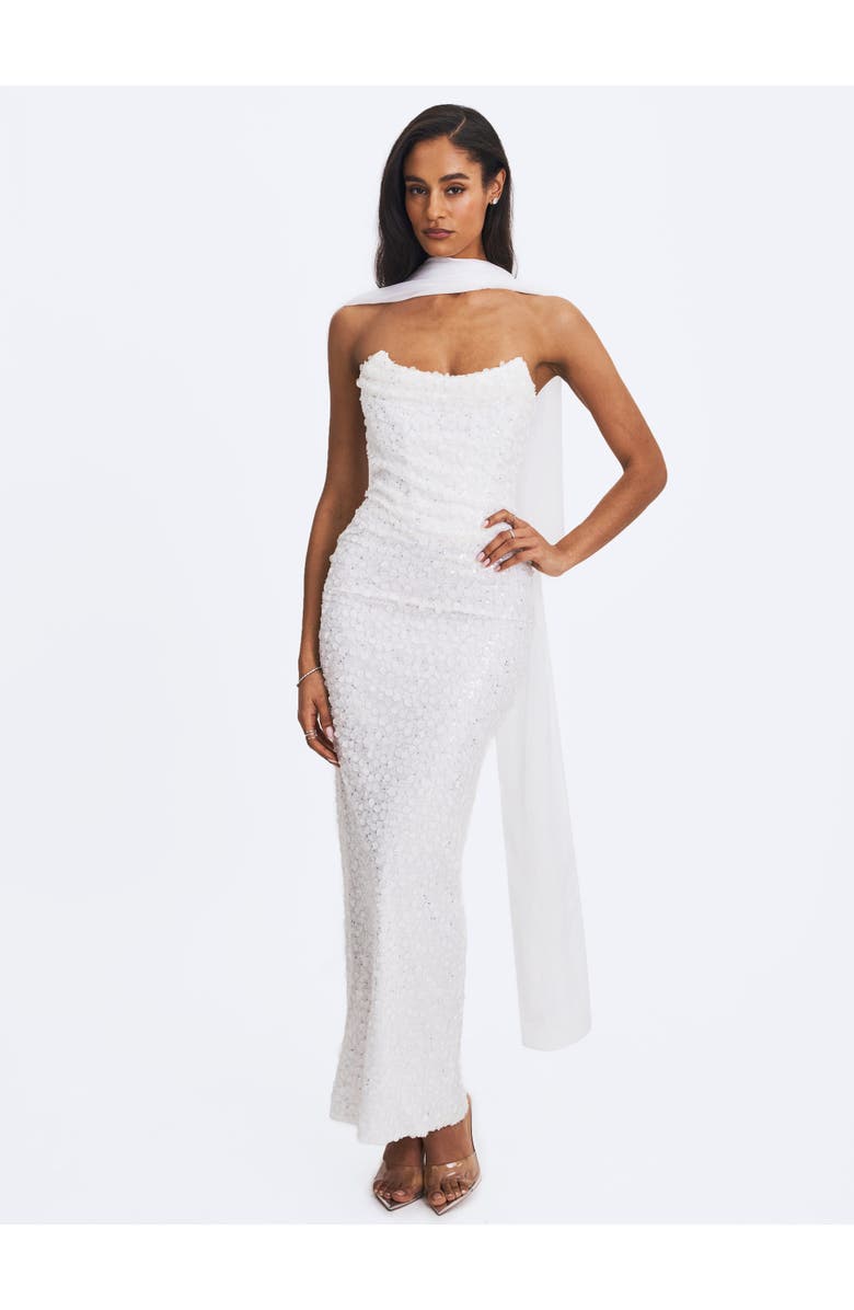 Miss Circle Jaycee Chiffon Scarf, Alternate, color, White