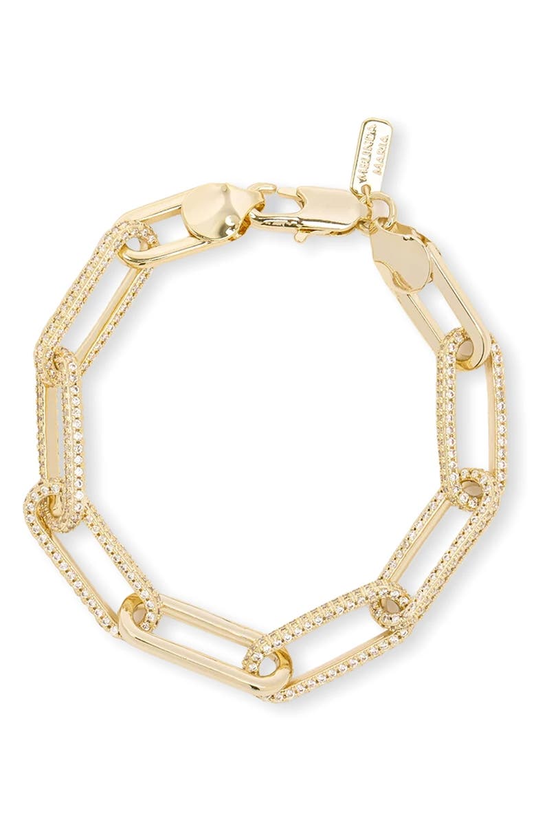 Melinda Maria Carrie Pavé Chain Link Bracelet, Main, color, Gold
