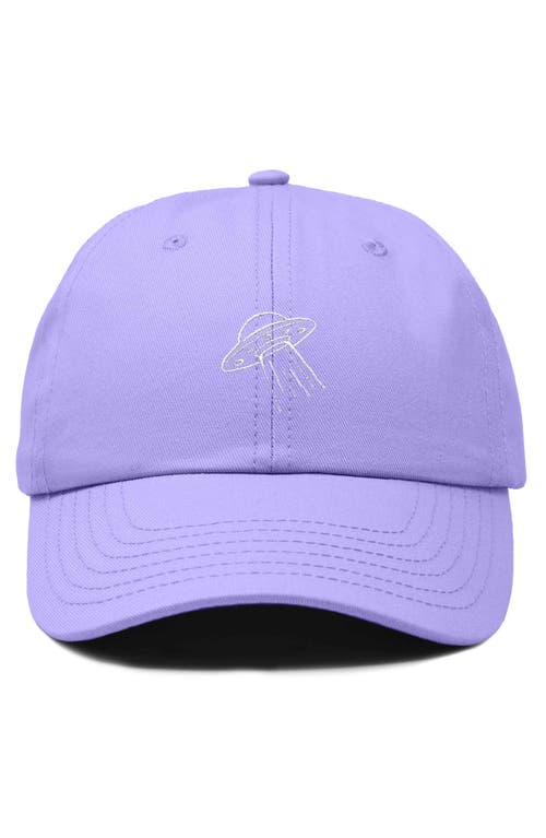 Dalix Ufo Embroidered Adjustable Dad Cap In Lavender