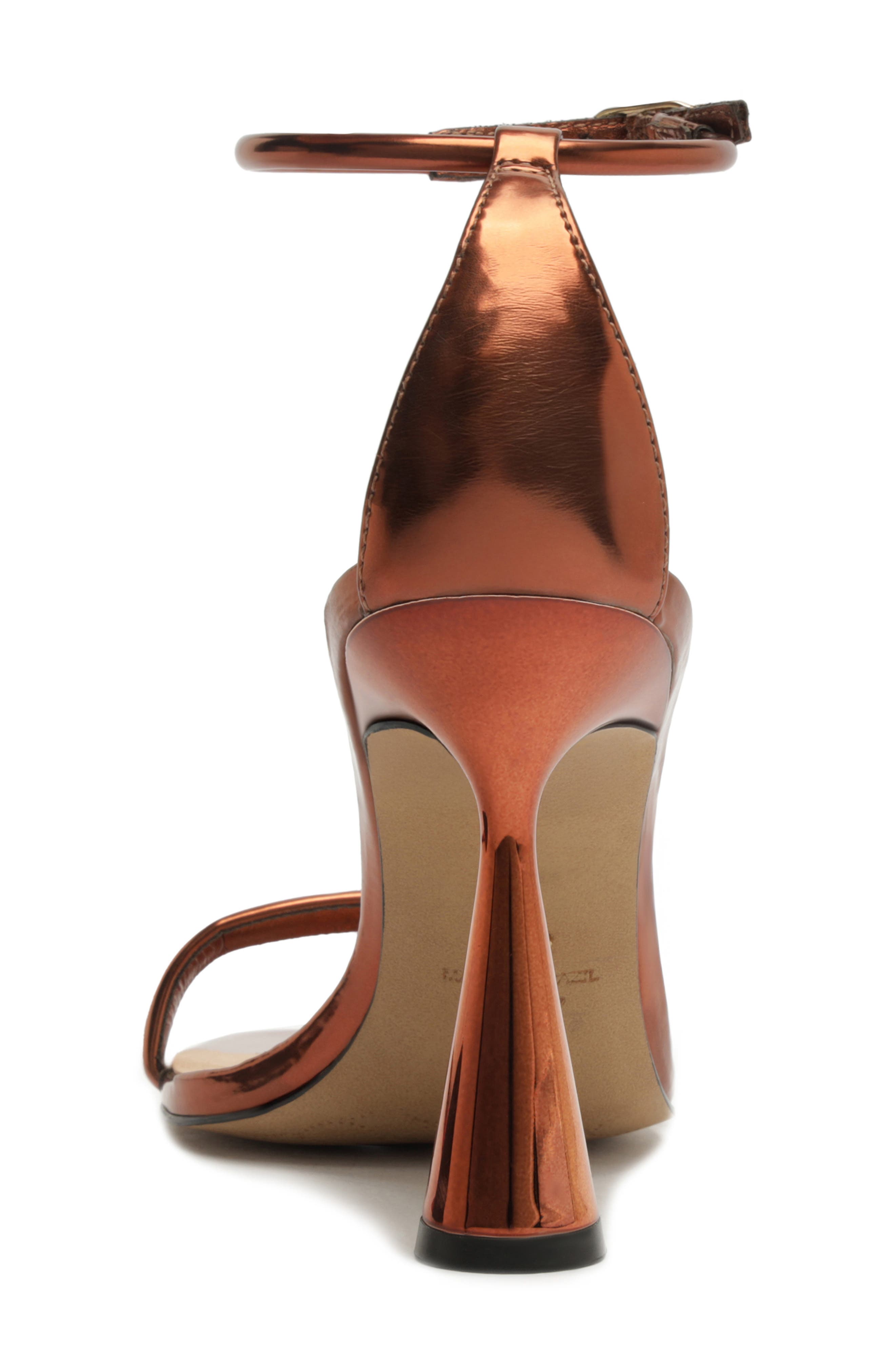 Arezzo Lea Ankle Strap Sandal, Alternate, color, Hot Pepper Metal