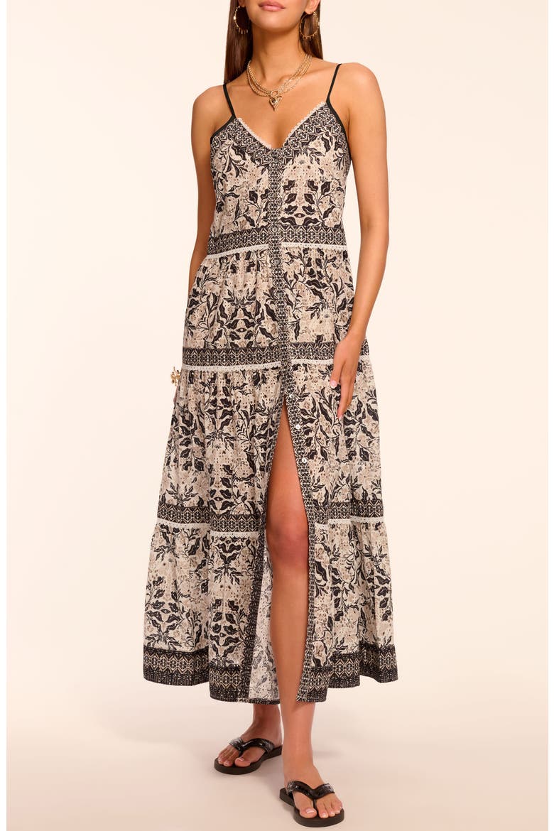 Marilee Tiered Cover-Up Dress, Main, color, BLACK COMBO