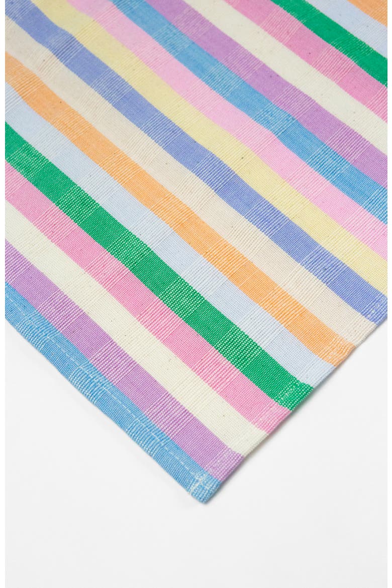Handwoven Colorful Striped Cotton Table Runner, Alternate, color, Multicolor