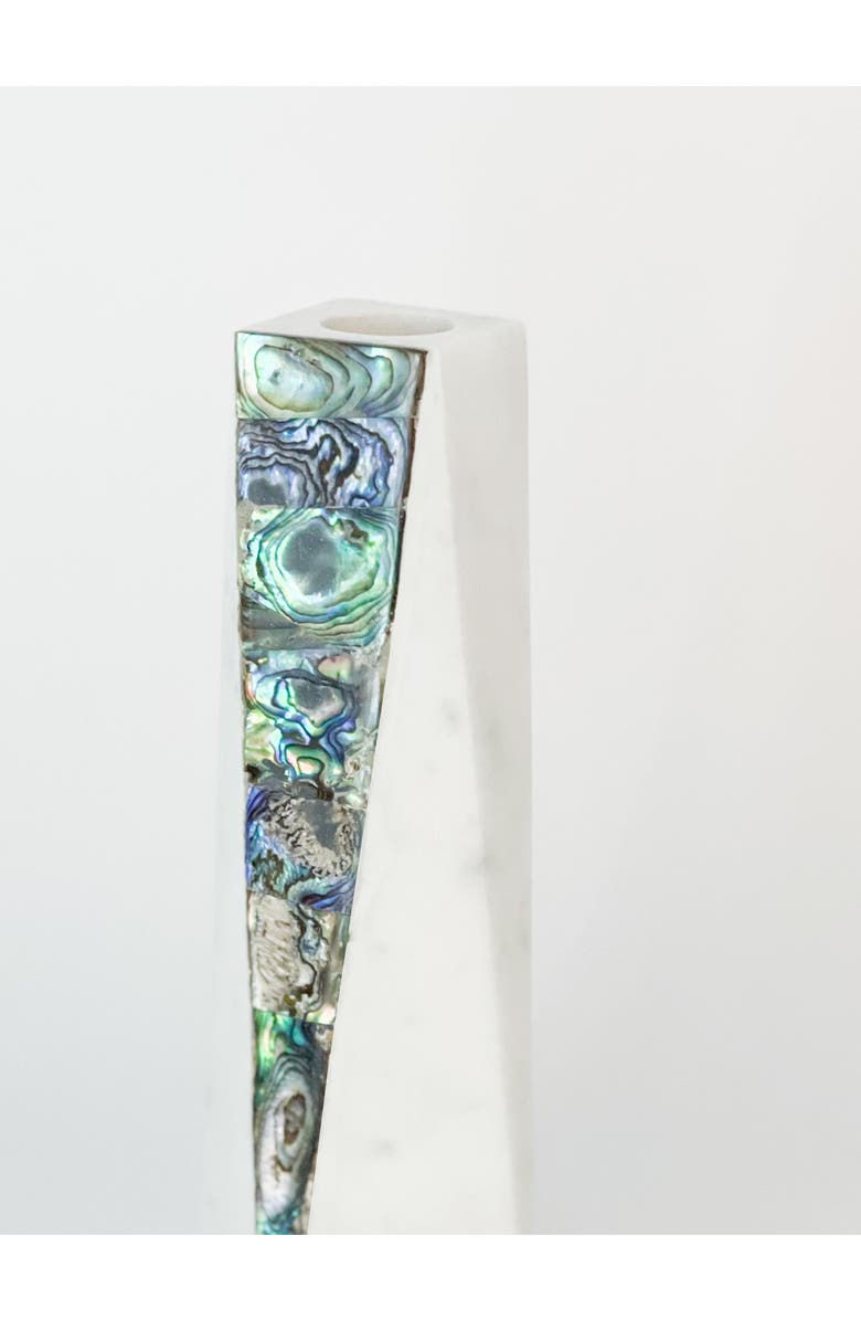 Anaya Rainbow Pearl Marble Candle Holder, Alternate, color, White