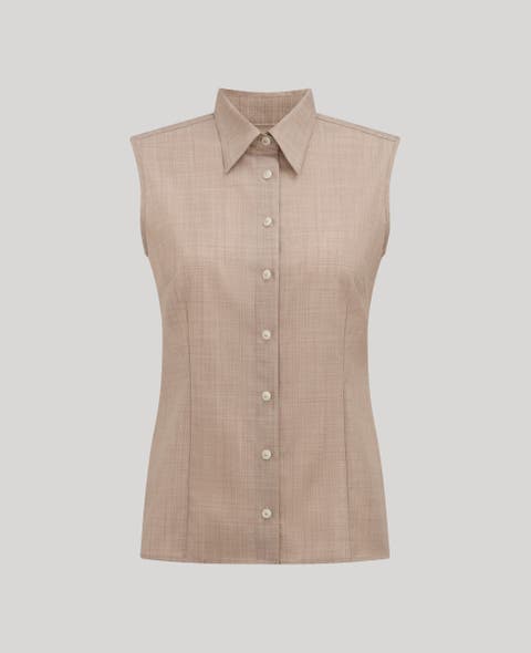 Diane Sleeveless Wool Shirt