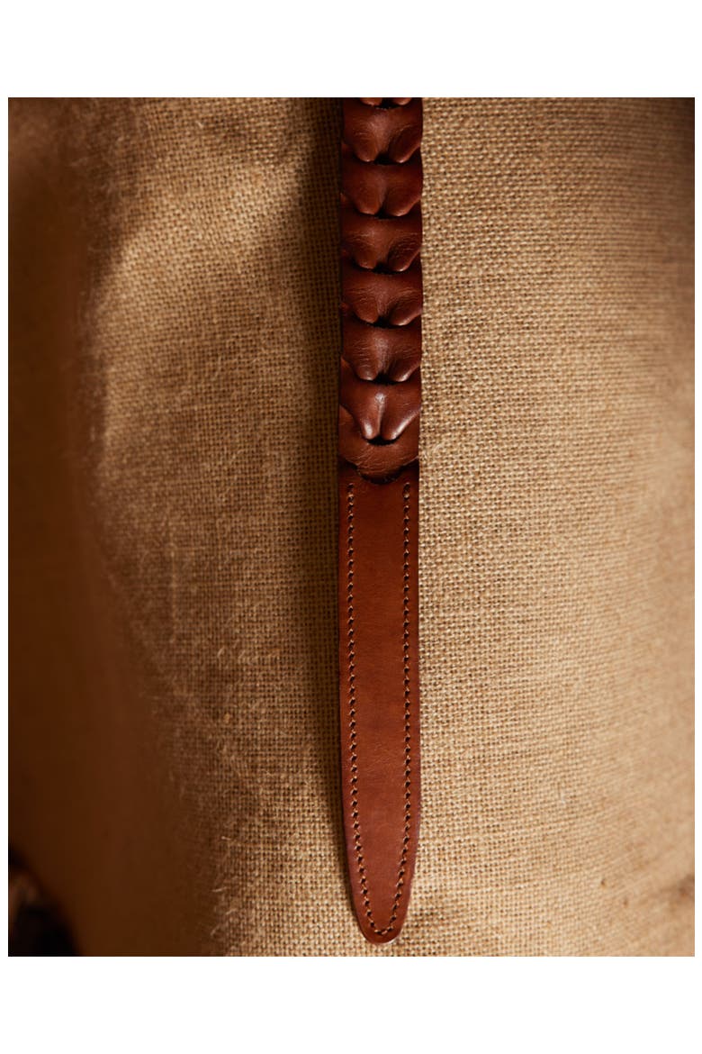 Tess Woven Leather Belt, Alternate, color, BROWN