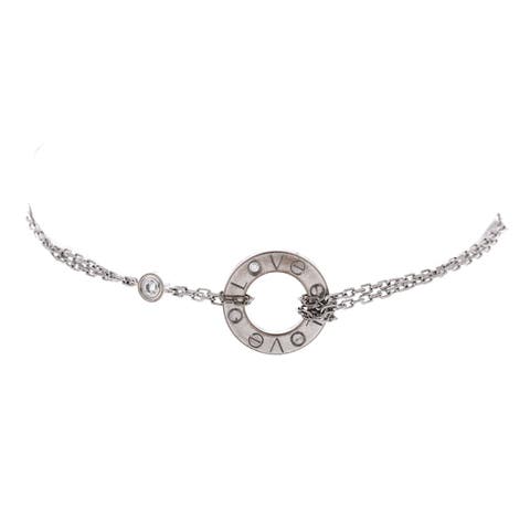 2 Diamonds Love Bracelet 18K White Gold with Diamonds