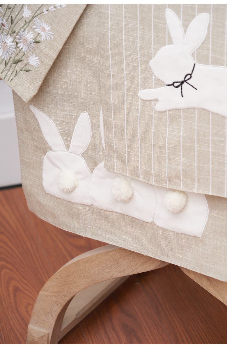 C&F Home White Bunny Hop Stripe Table Runner 14" x 72", Alternate, color, Beige