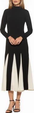 Alexia Admor Veloura Mock Neck Long Sleeve Midi Dress