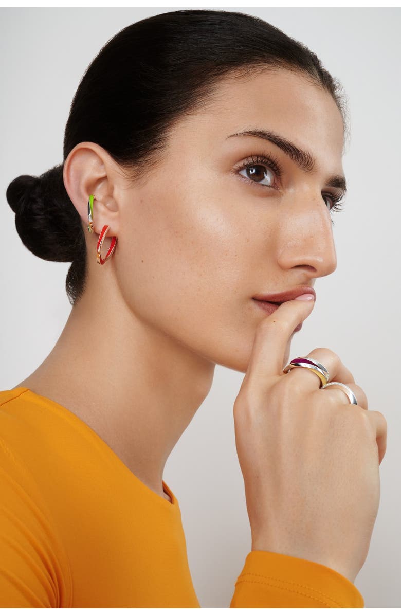Nabs And Babs Lilo Color Petite Hoops, Alternate, color, Black