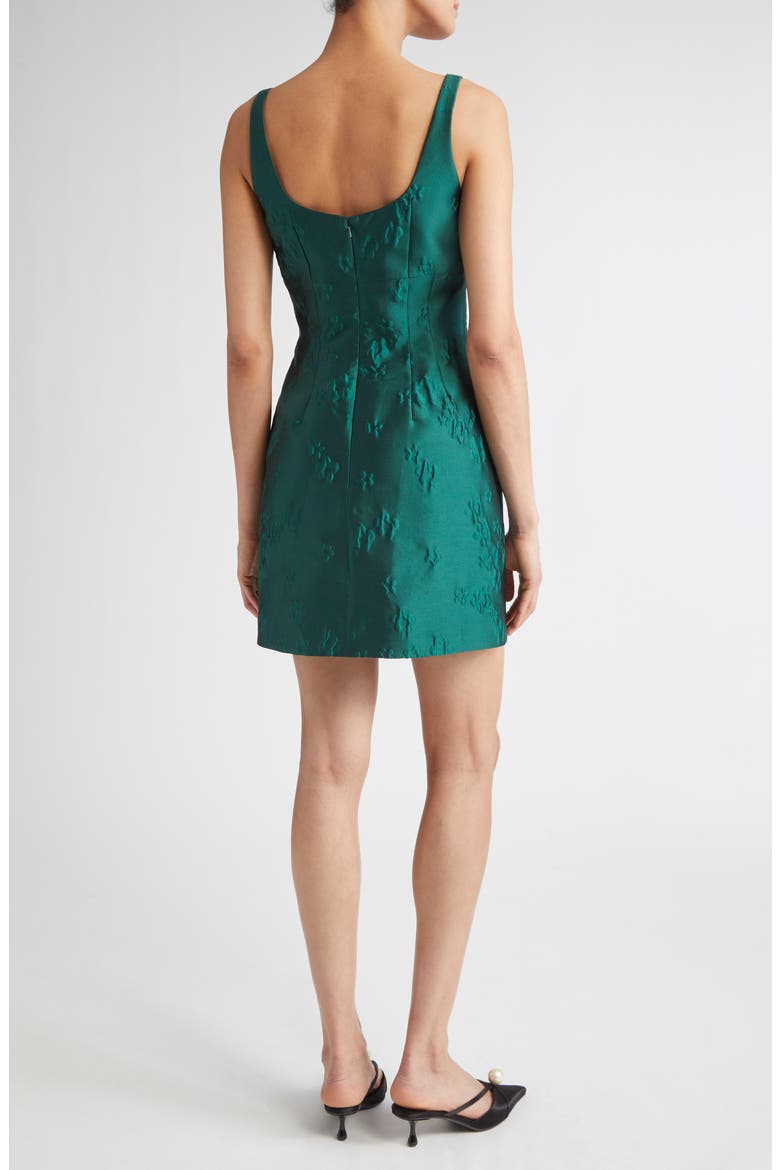 Einna Ditsy Metallic Floral Jacquard Minidress, Alternate, color, EMERALD GREEN