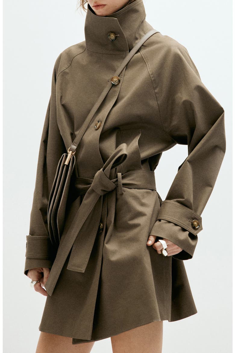 Midi Belted Trench Coat, Alternate, color, KHAKI GREEN
