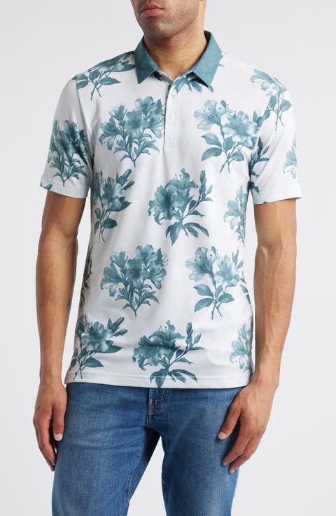 Featherweight Magnolia Floral Piqué Polo