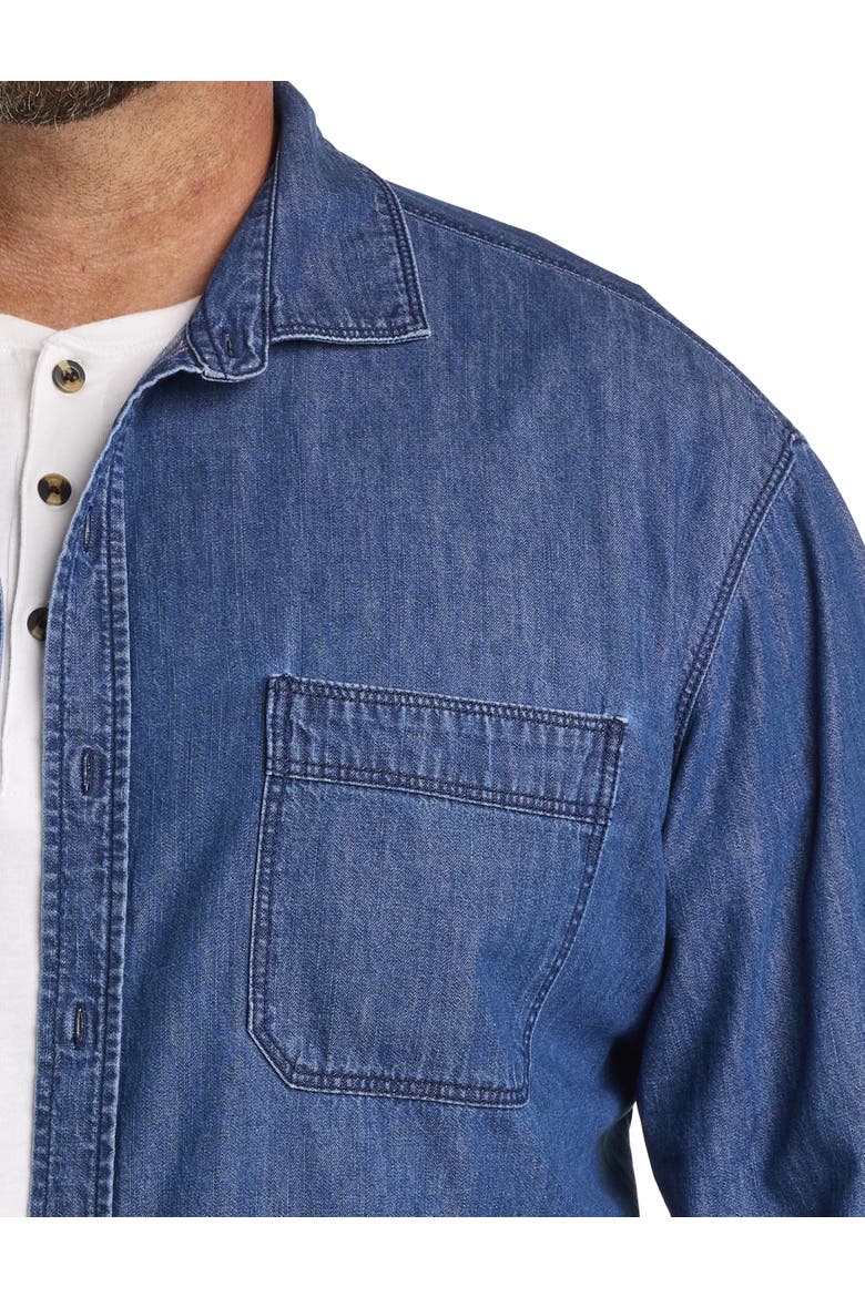 Denim Sport Shirt, Alternate, color, MED WASH