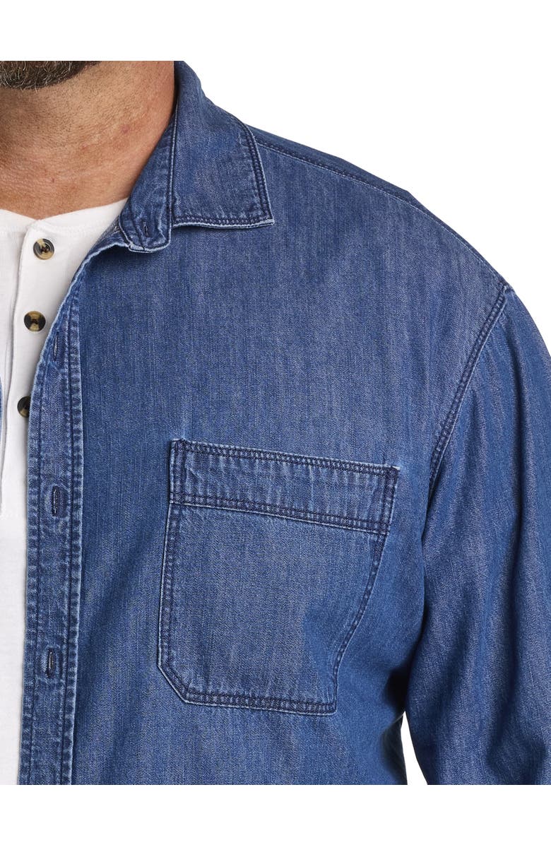 True Nation by DXL Denim Sport Shirt, Alternate, color, Med Wash