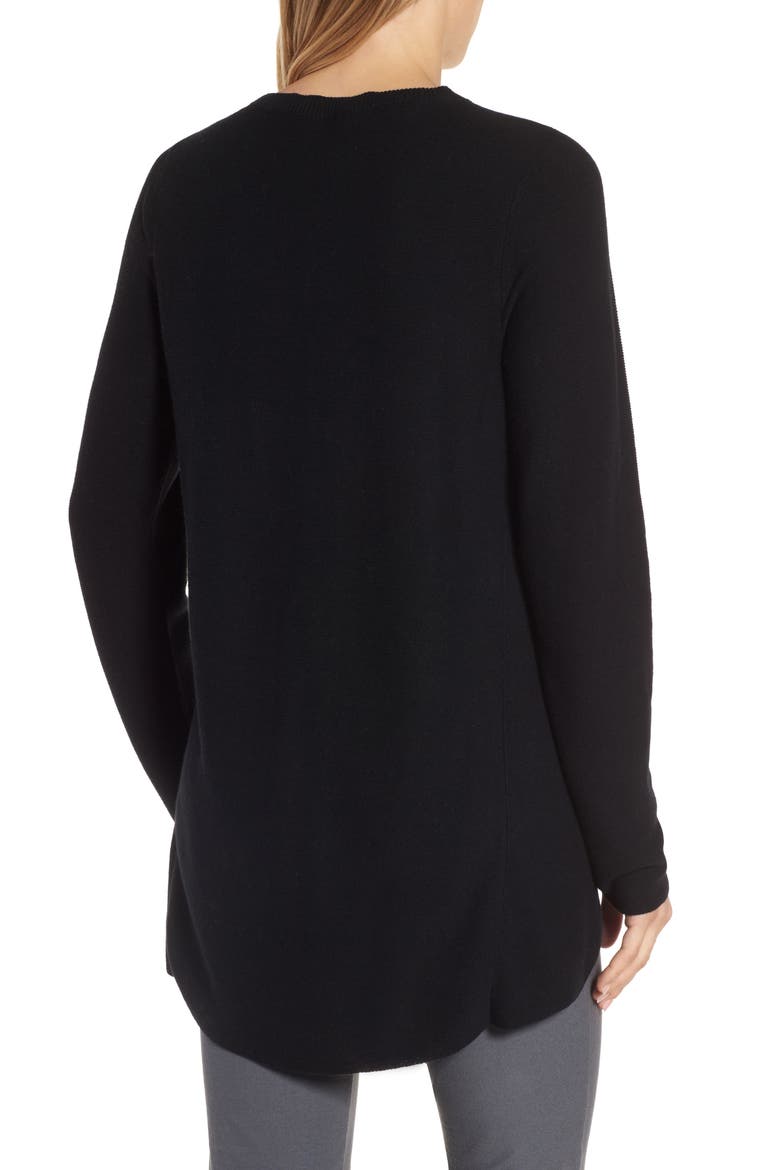 Organic Cotton Tunic Sweater, Alternate, color, BLACK