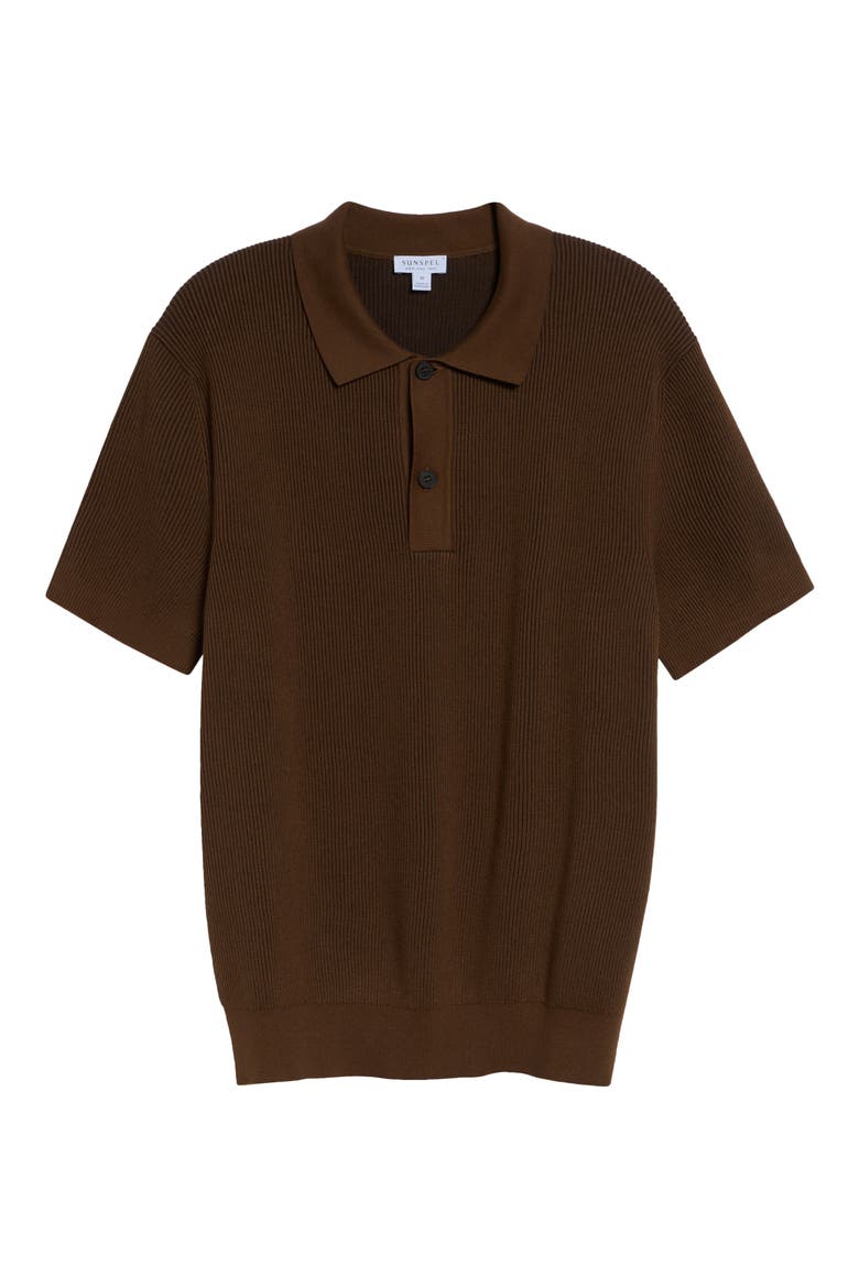 Bicolor Cotton Rib Polo, Alternate, color, BRONZE