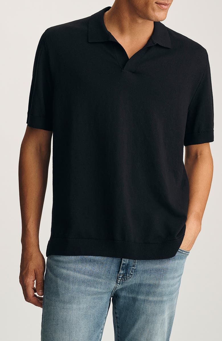 Mavi Jeans Short Sleeve Cotton Polo Sweater, Main, color, Black