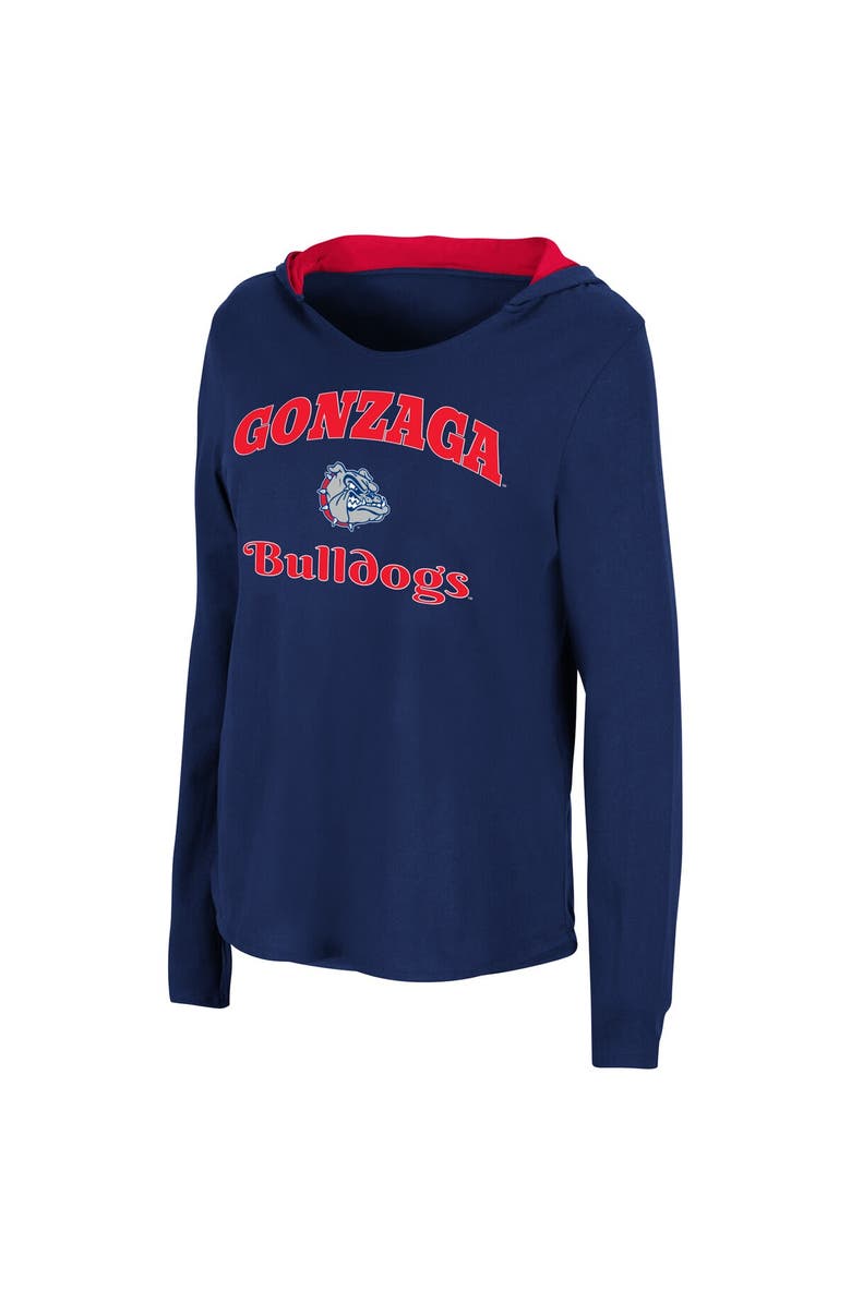 COLOSSEUM Women's Colosseum Navy Gonzaga Bulldogs Catalina Hoodie Long Sleeve T-Shirt, Alternate, color, Navy
