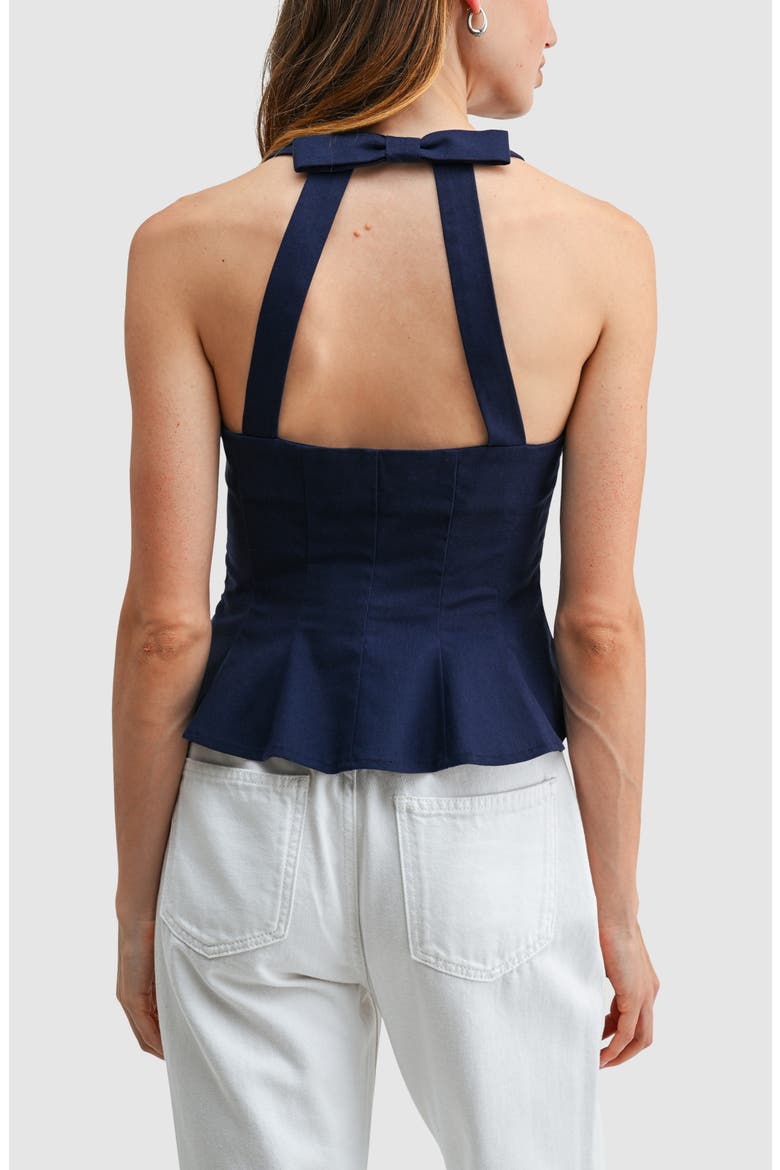 Halter Peplum Top, Alternate, color, NAVY