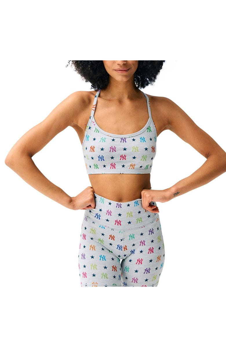 Terez Women's Terez Gray New York Yankees TLC Rainbow Shorts, Alternate, color, Gray