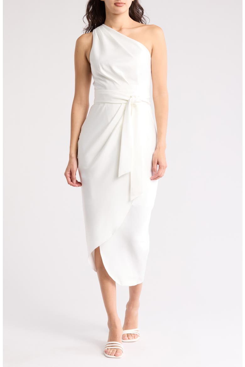 Gabie One Shoulder Wrap Skirt Dress, Main, color, IVORY